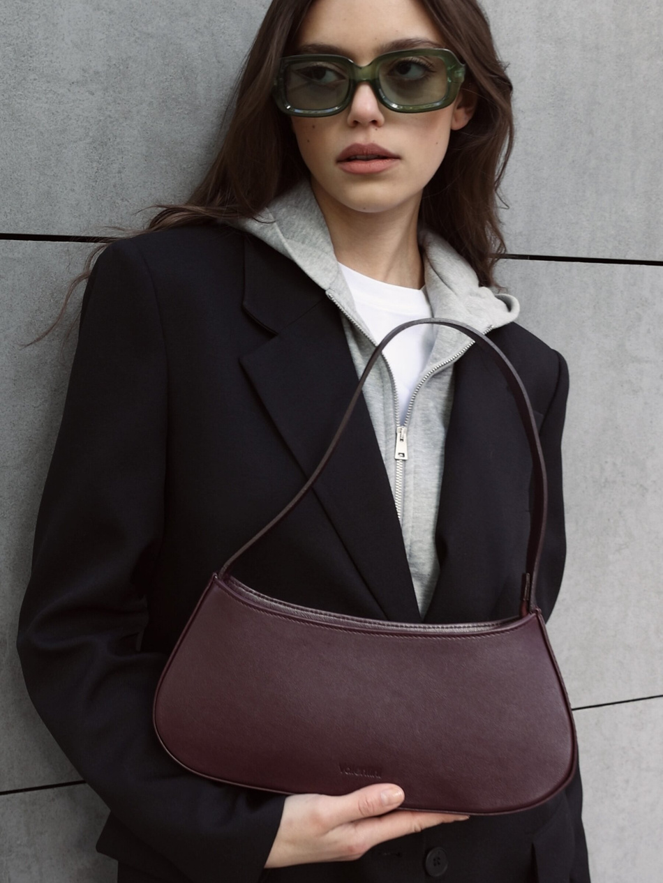 Torebka skórzana Valentini Cadence bordowa