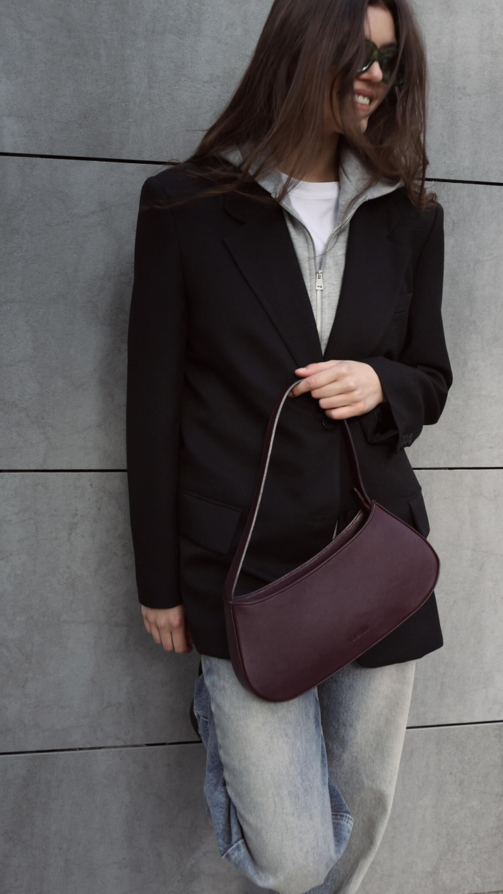 Torebka skórzana Valentini Cadence bordowa
