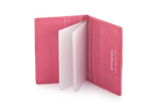 Etui na wizytówki Valentini Black & Red Diamond 677 różowe