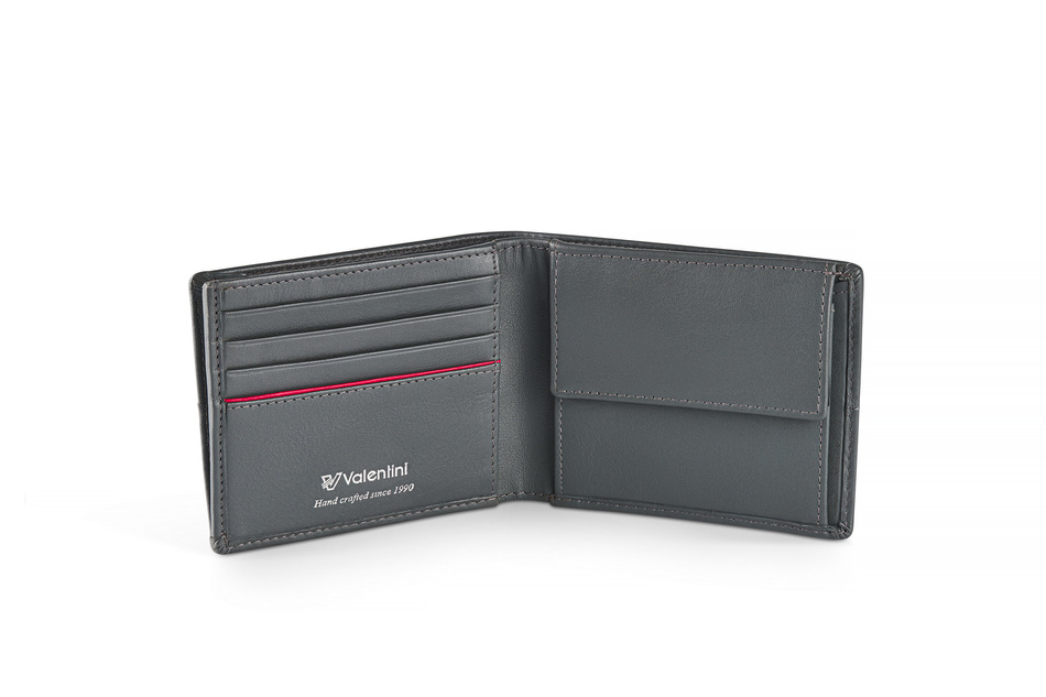 Portfel męski Valentini Black&Red Diamond 274 szary
