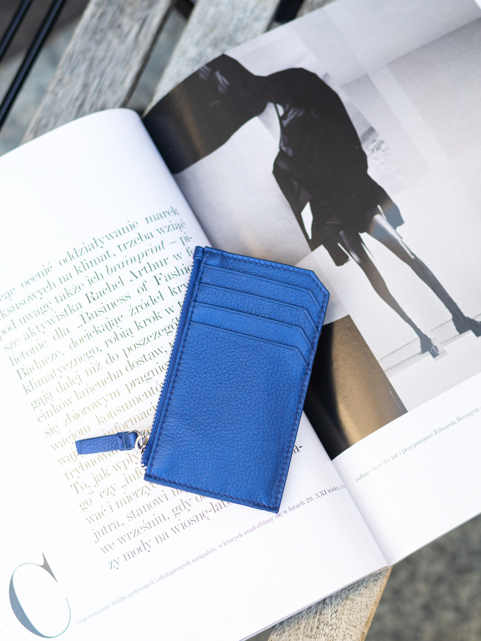 Etui na karty i dokumenty Valentini Metallic 101 niebieskie